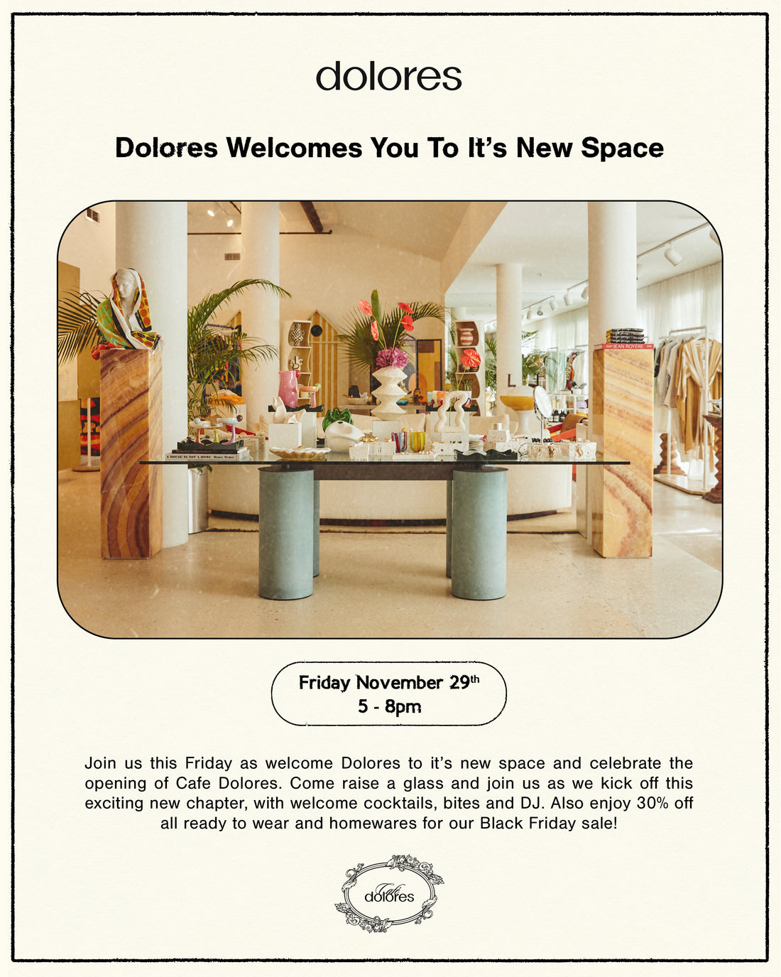 Dolores Welcomes You to It's New Space