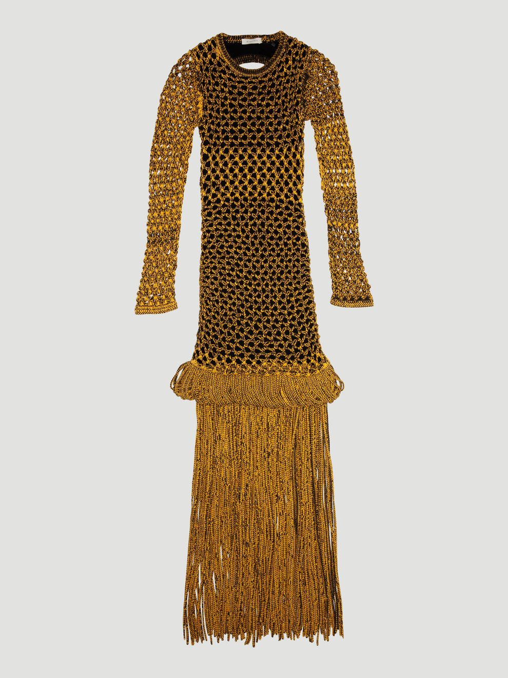 Diotima Medusa Wool Fringe Knit Dress Yellow – Dolores