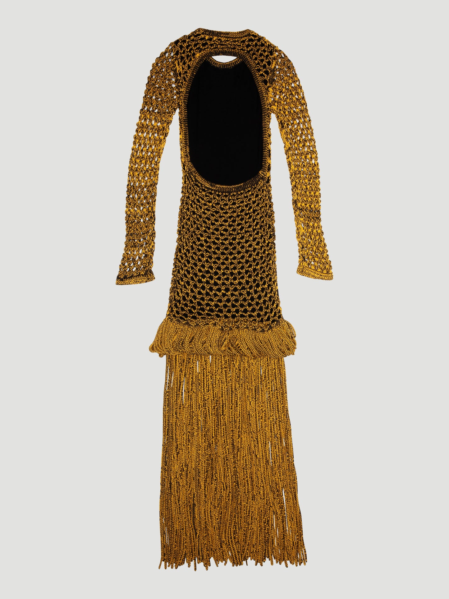 Diotima Medusa Wool Fringe Knit Dress Yellow Diotima Medusa Wool Fringe Knit Dress Yellow