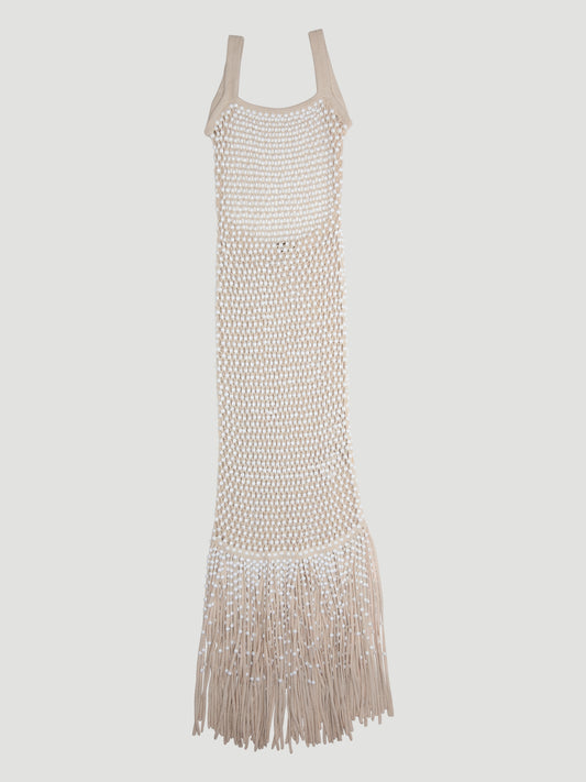 Diotima Gala Gown Crystal Mesh Beige