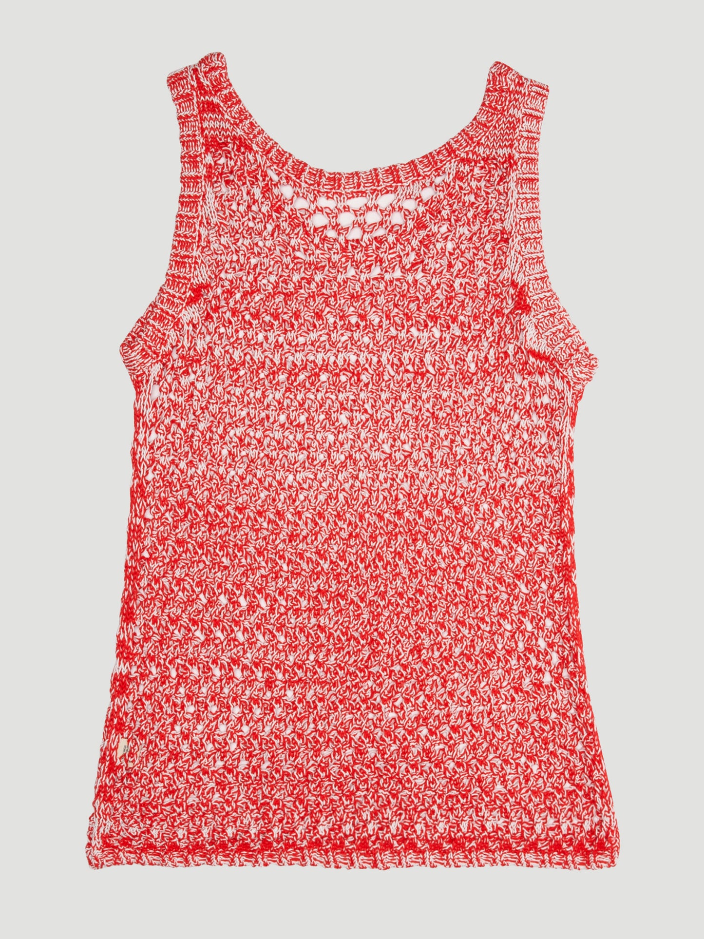 Diotima Marl Open-Knit Tank Hibiscus White