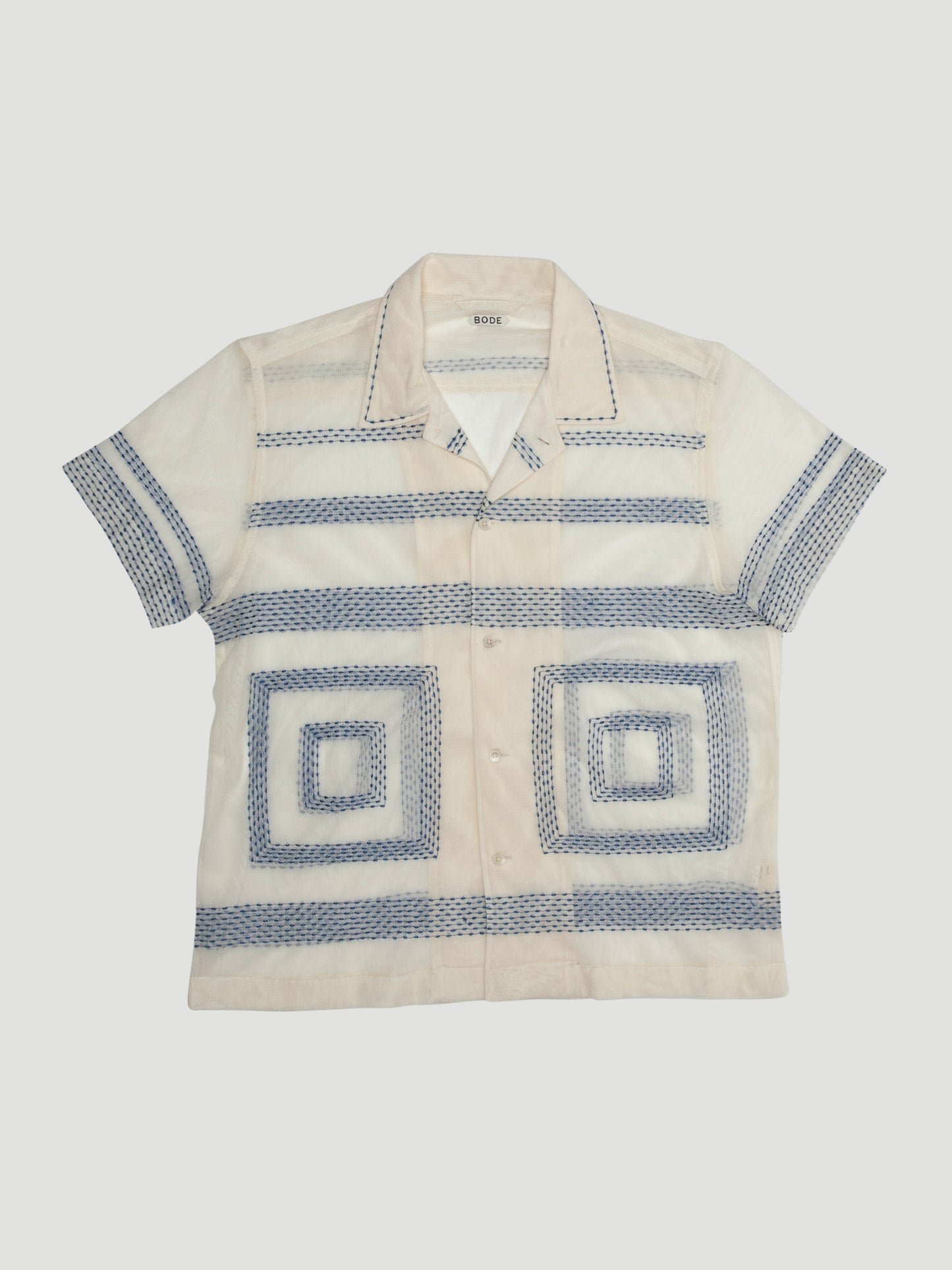 BODE Tile Stitch Short Sleeve Shirt