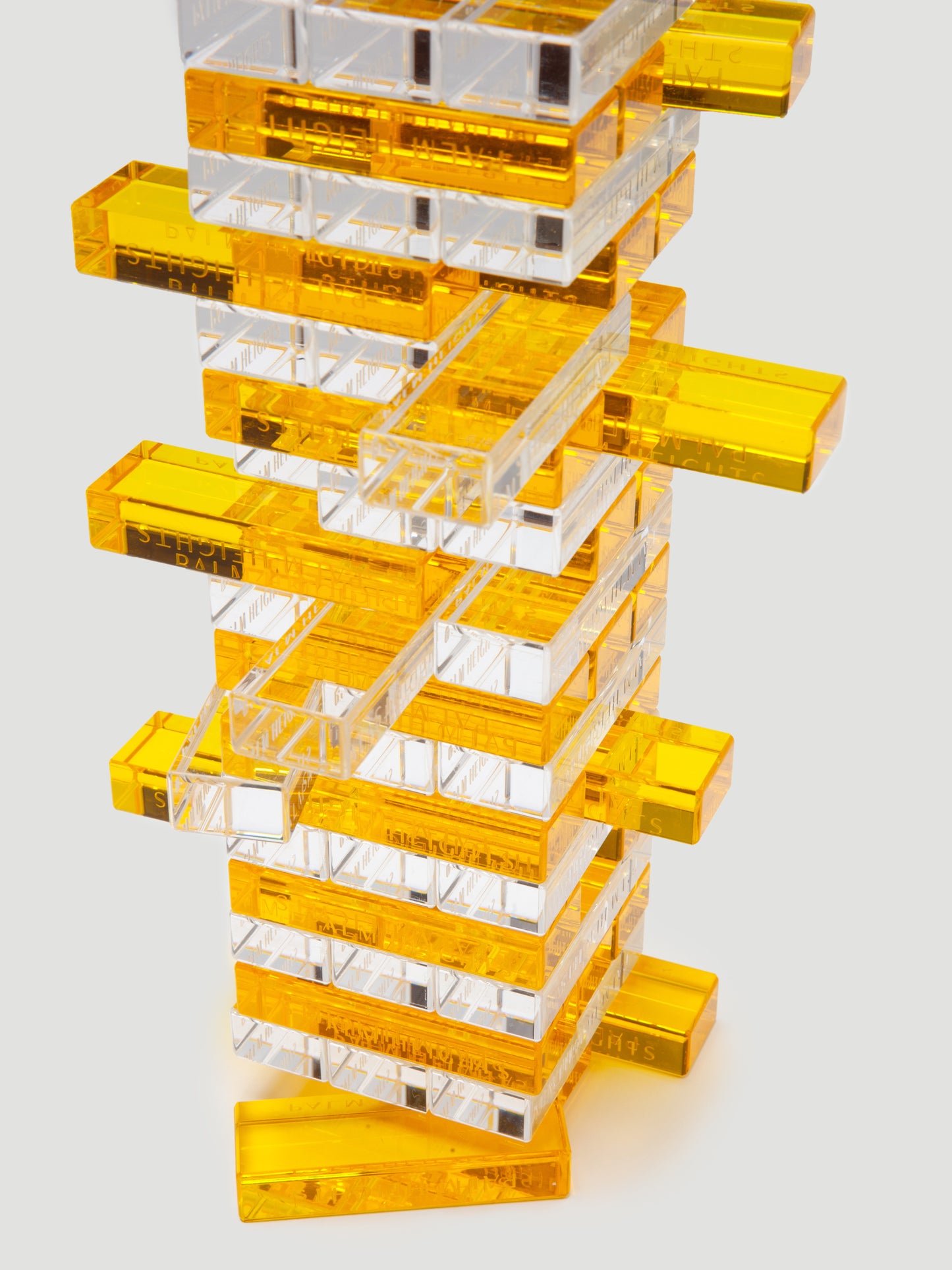 Palm Heights Acrylic Building Blocks Jenga Set, Yellow