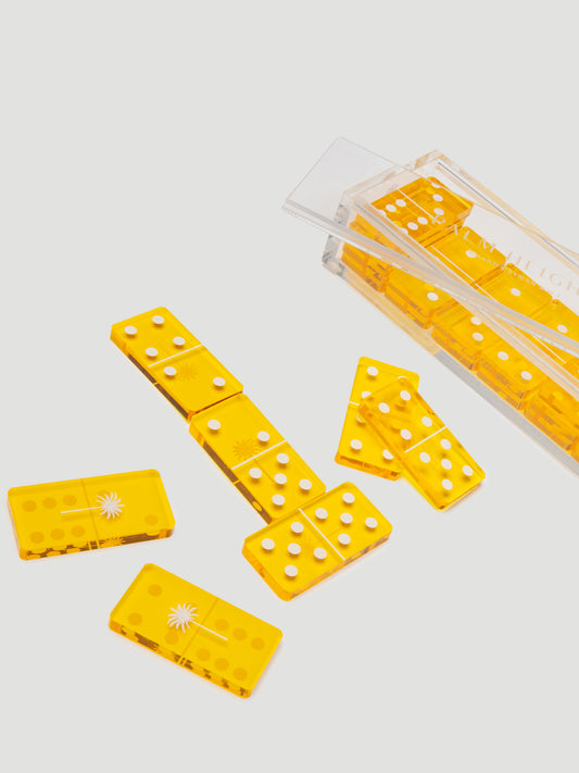 Palm Heights Acrylic Domino Set, Yellow