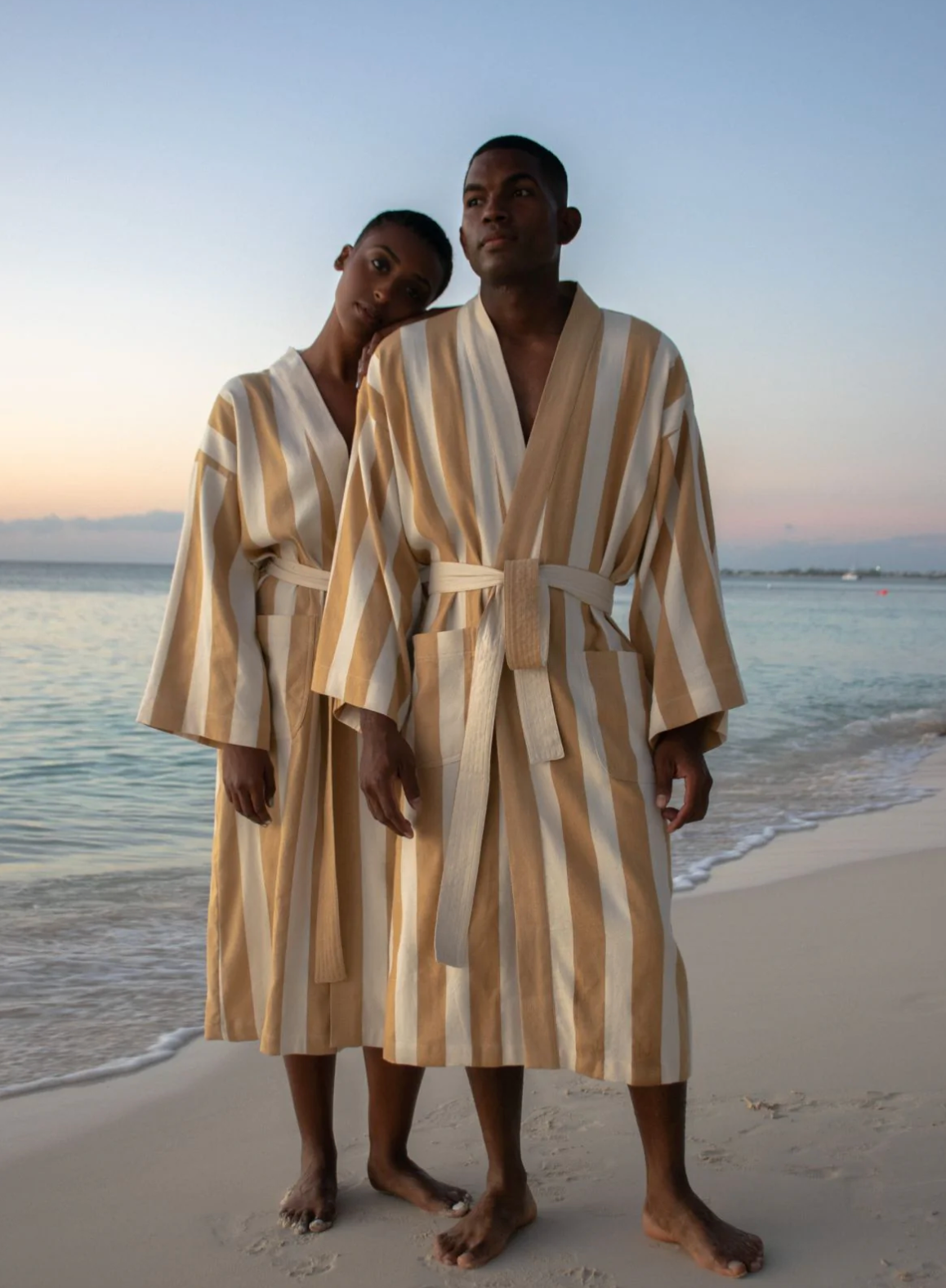 Marrakshi Life x Palm Heights Sand Stripe Robe