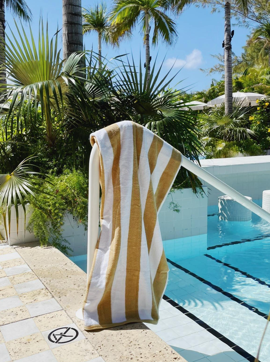 Palm Heights Signature Striped Towel