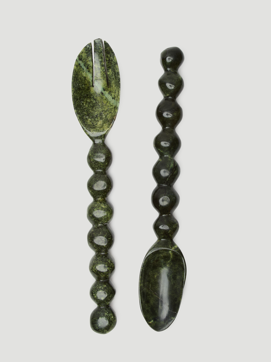 Alessandra Williams Bobbin Servers, Green Leopard Stone